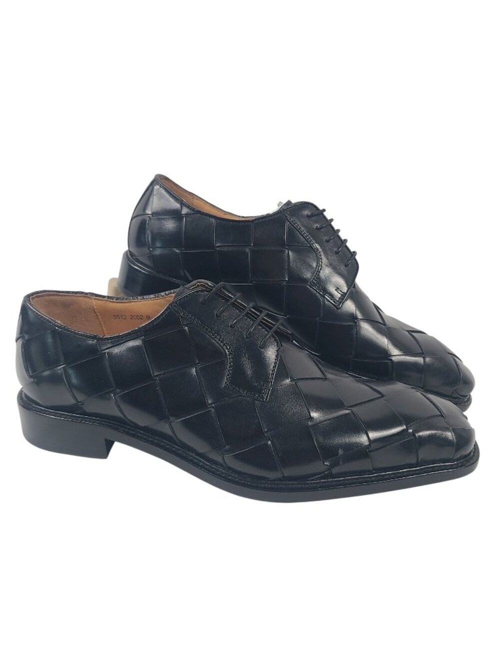 NEW Ugo Vasare Men's Woven Black Leather Oxford Shoes Size 9